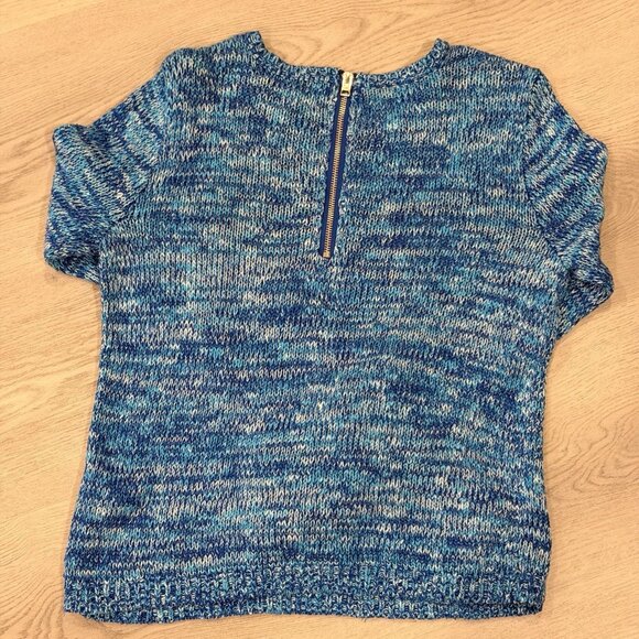 Hollister Women's Size Large Blue/Black Long Sleeve Knit Sweater With Zipper - Picture 2 of 4